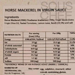Online Horse Mackerel in Virgin Sauce, 120g Ingredients Brands|Tinned Fish & Seafood