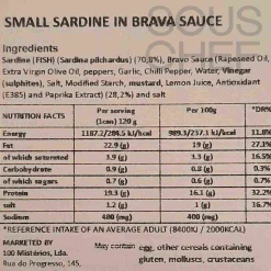 Discount Small Sardines in Brava Sauce, 125g Tinned Fish & Seafood|Ingredients Brands