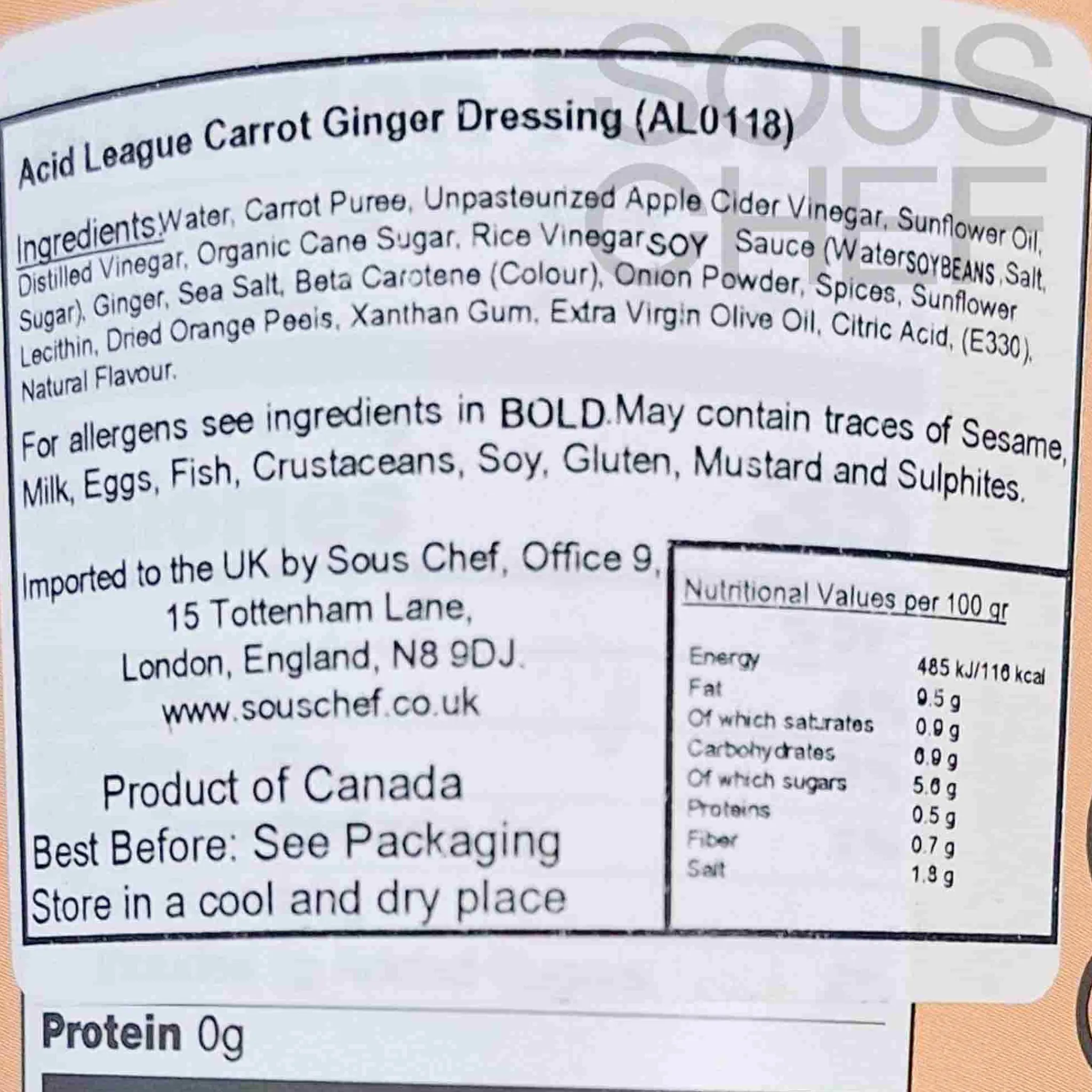 Best Carrot Ginger Dressing, 354ml Ingredients Brands|Oil, Vinegar & Dressings