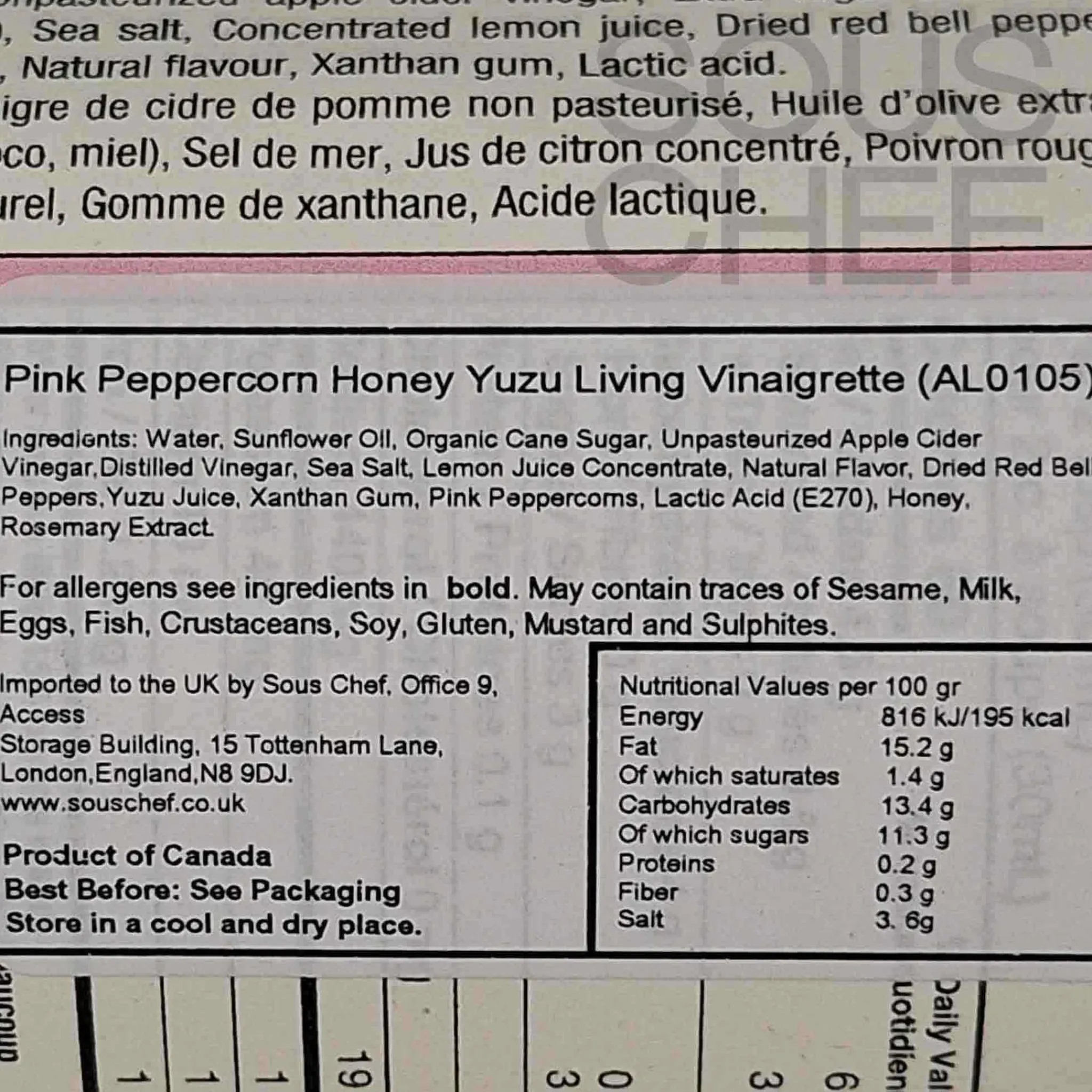 Clearance Honey & Yuzu Living Vinaigrette, 300ml Ingredients Brands|Oil, Vinegar & Dressings