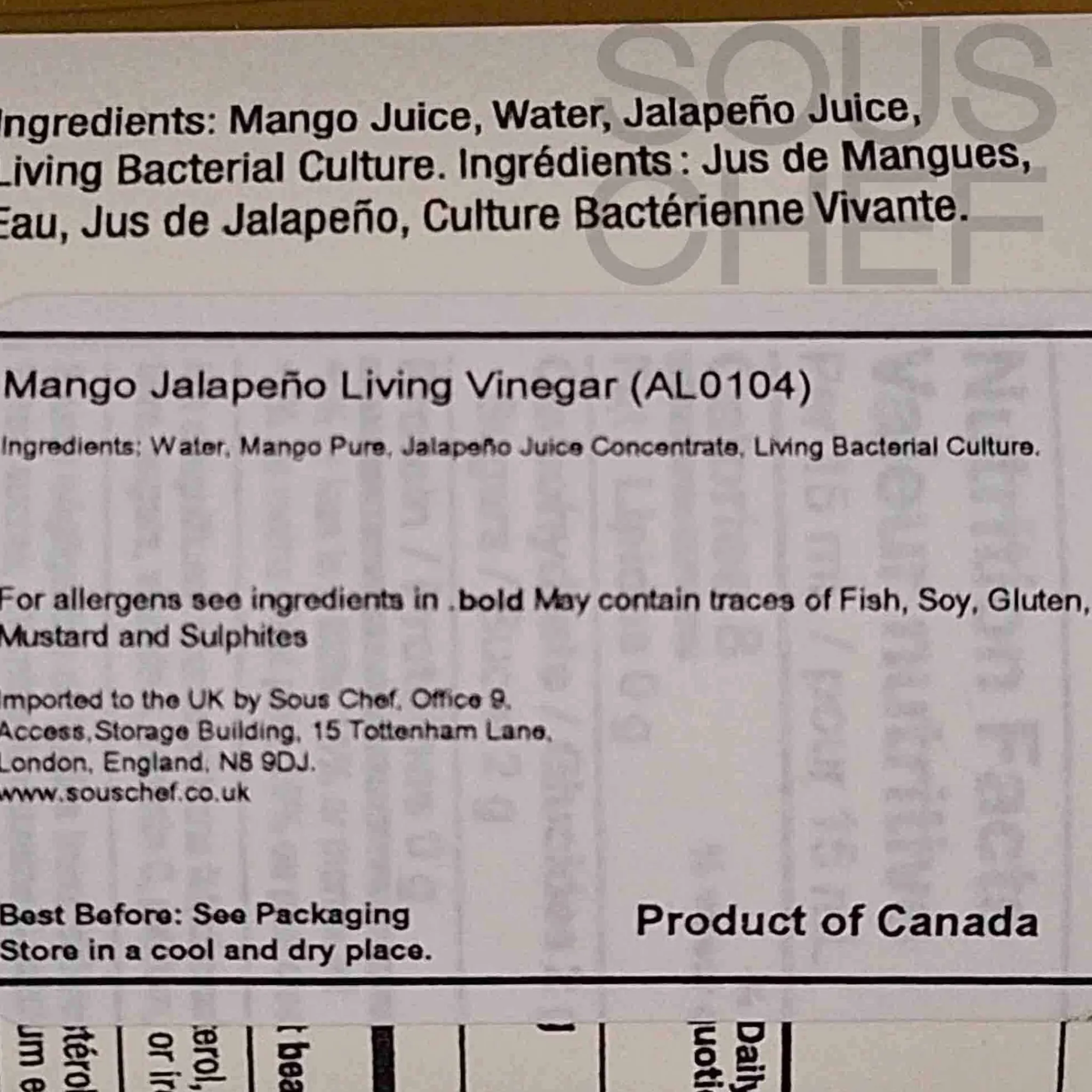 Discount Mango Jalapeno Living Vinegar, 375ml Ingredients Brands|Oil, Vinegar & Dressings