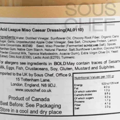 Miso Caesar Dressing, 300ml Ingredients Brands|Oil, Vinegar & Dressings