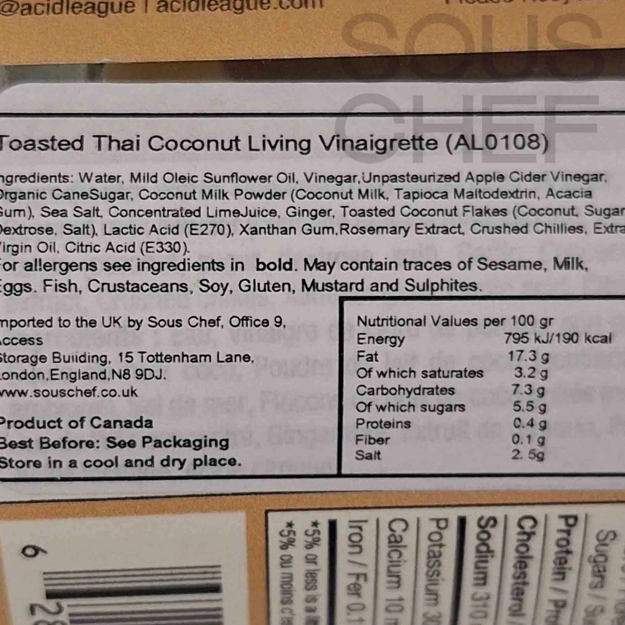 Hot Toasted Coconut Dressing, 300ml Ingredients Brands|Oil, Vinegar & Dressings