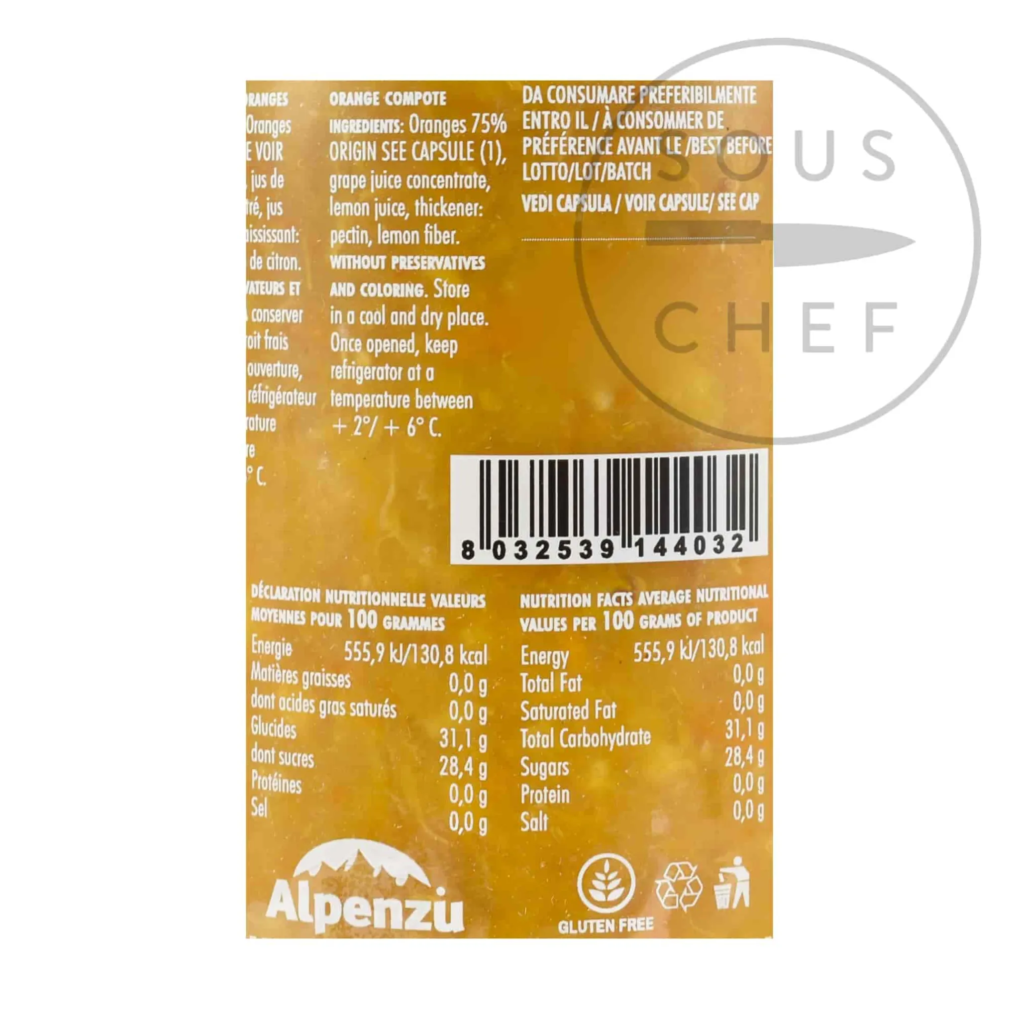 Sale Orange Preserve 100% Fruit Jam, 350g Ingredients Brands|Italian Ingredients