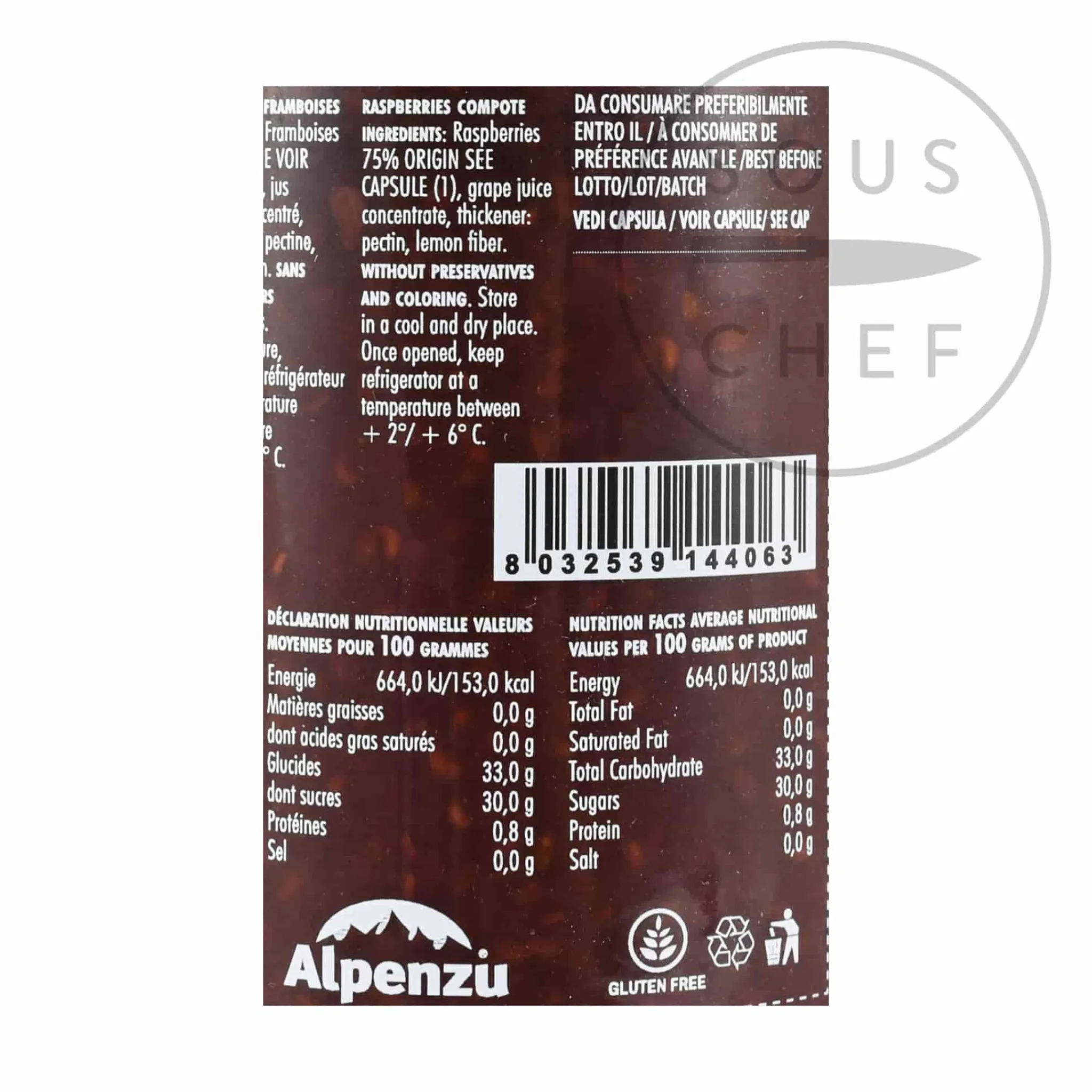 Discount Raspberry Preserve 100% Fruit Jam, 350g Ingredients Brands|Italian Ingredients