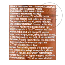 Discount Vegetable Pasta Sauce, 225g Ingredients Brands|Italian Ingredients