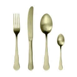 Outlet Ambar Brushed Champagne Gold 4 Piece Place Setting Cutlery Set Cutlery|Tableware Brands
