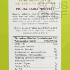 Online Early Harvest Picual Extra Virgin Olive Oil, 500ml Ingredients Brands|Spanish Ingredients
