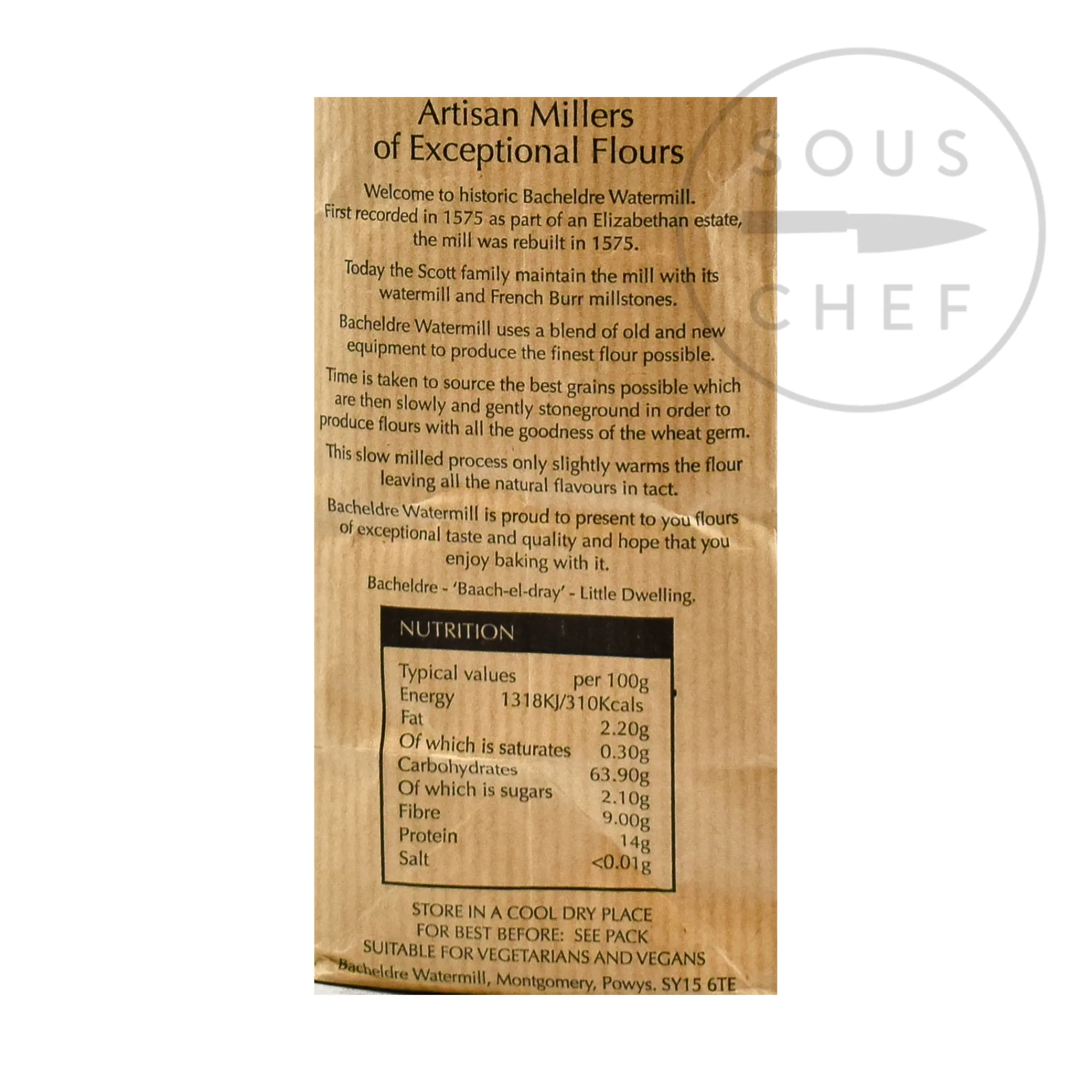 Clearance Bacheldre Organic Stoneground Strong Wholemeal Flour, 1.5kg Made In The Uk|Baking Ingredients