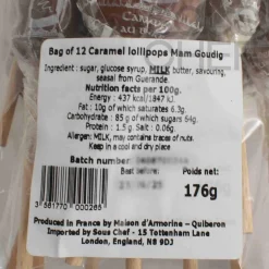 New Bag of 12 French Salted Butter Caramel Lollipops, 176g Ingredients Brands|French Ingredients