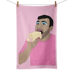 Hot Battenberg Tea Towel Kitchen Textiles & Clothing