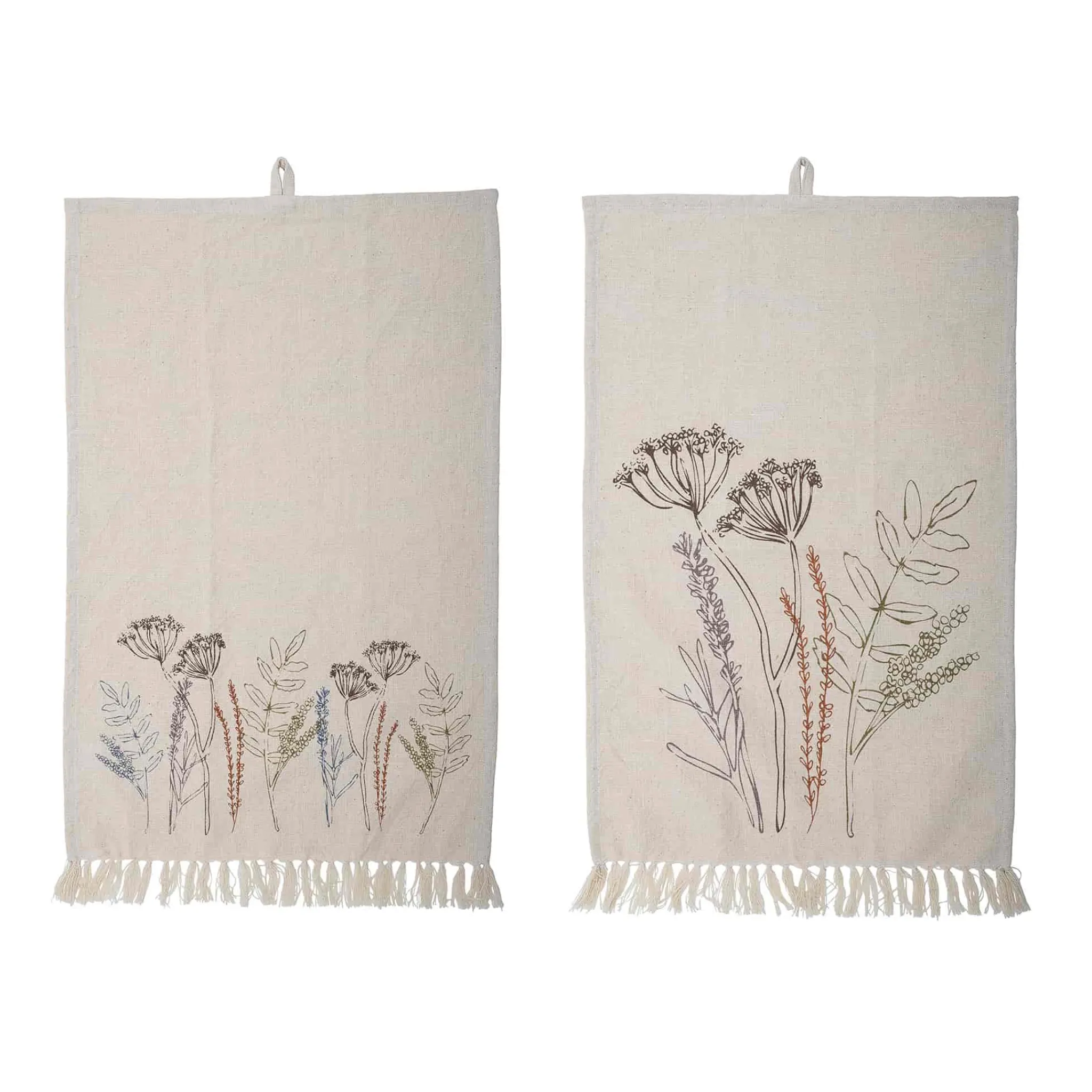 Clearance Bea Floral Cotton Tea Towel Kitchen Textiles & Clothing