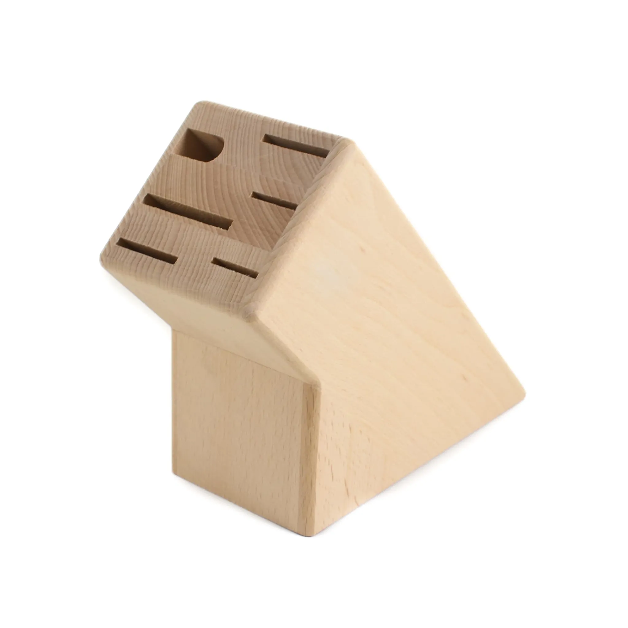 Online Beechwood Empty 5 Slot Knife Block Kitchen Knives