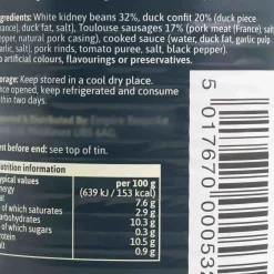 Outlet Cassoulet, 840g Ingredients Brands|Snacks