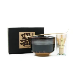 Best Black Glaze Matcha Bowl Set Japanese Ingredients|Japanese Tableware