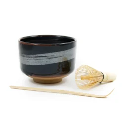 Best Black Glaze Matcha Bowl Set Japanese Ingredients|Japanese Tableware