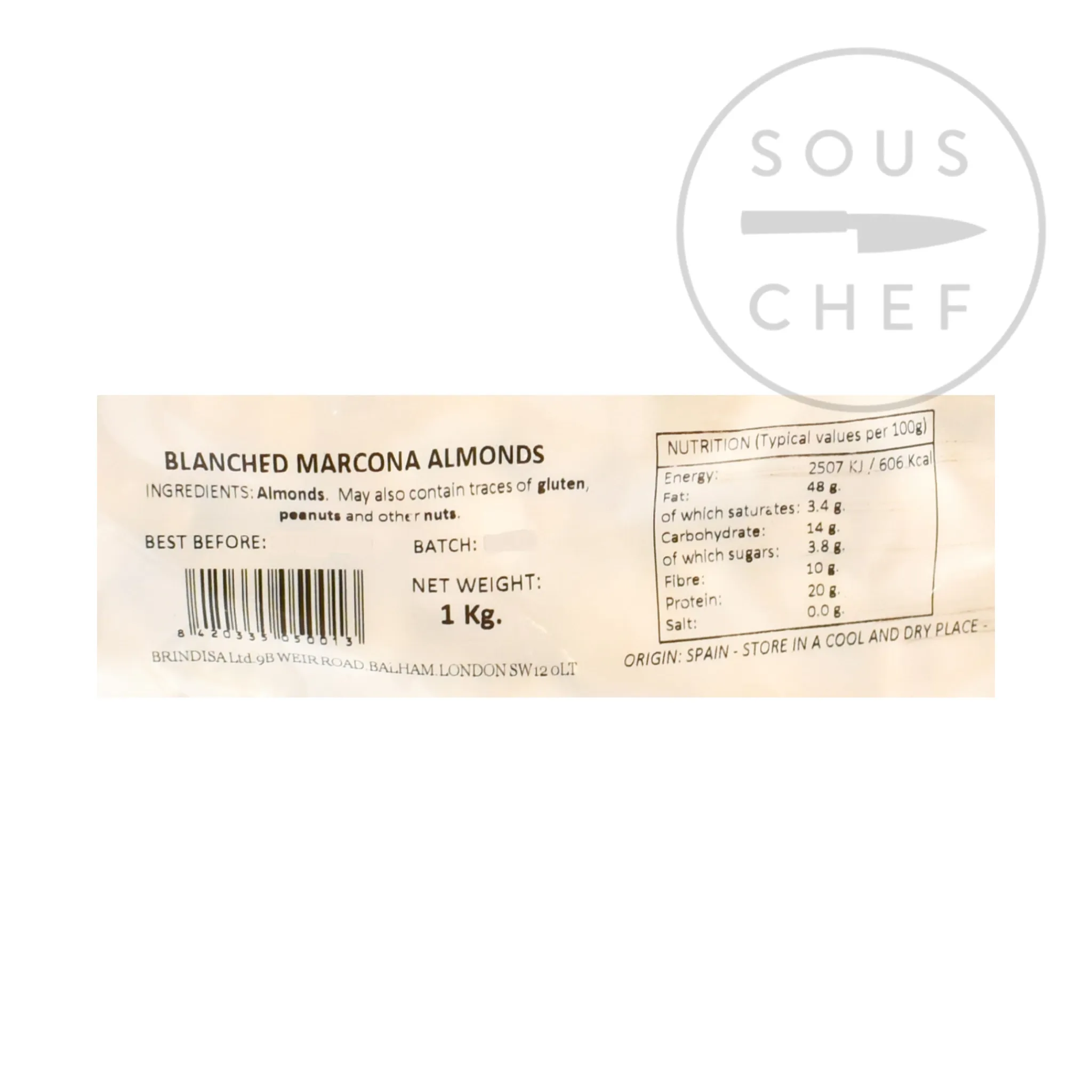Clearance Blanched, Skinless Marcona Almonds, 1kg Ingredients Brands|Spanish Ingredients