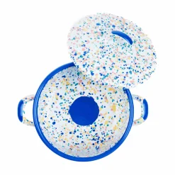 Hot Blue Dot Enamel Casserole with Lid, 18cm Pots & Pans