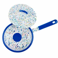 Discount Blue Dot Enamel Saute Pan with Lid, 16cm Pots & Pans