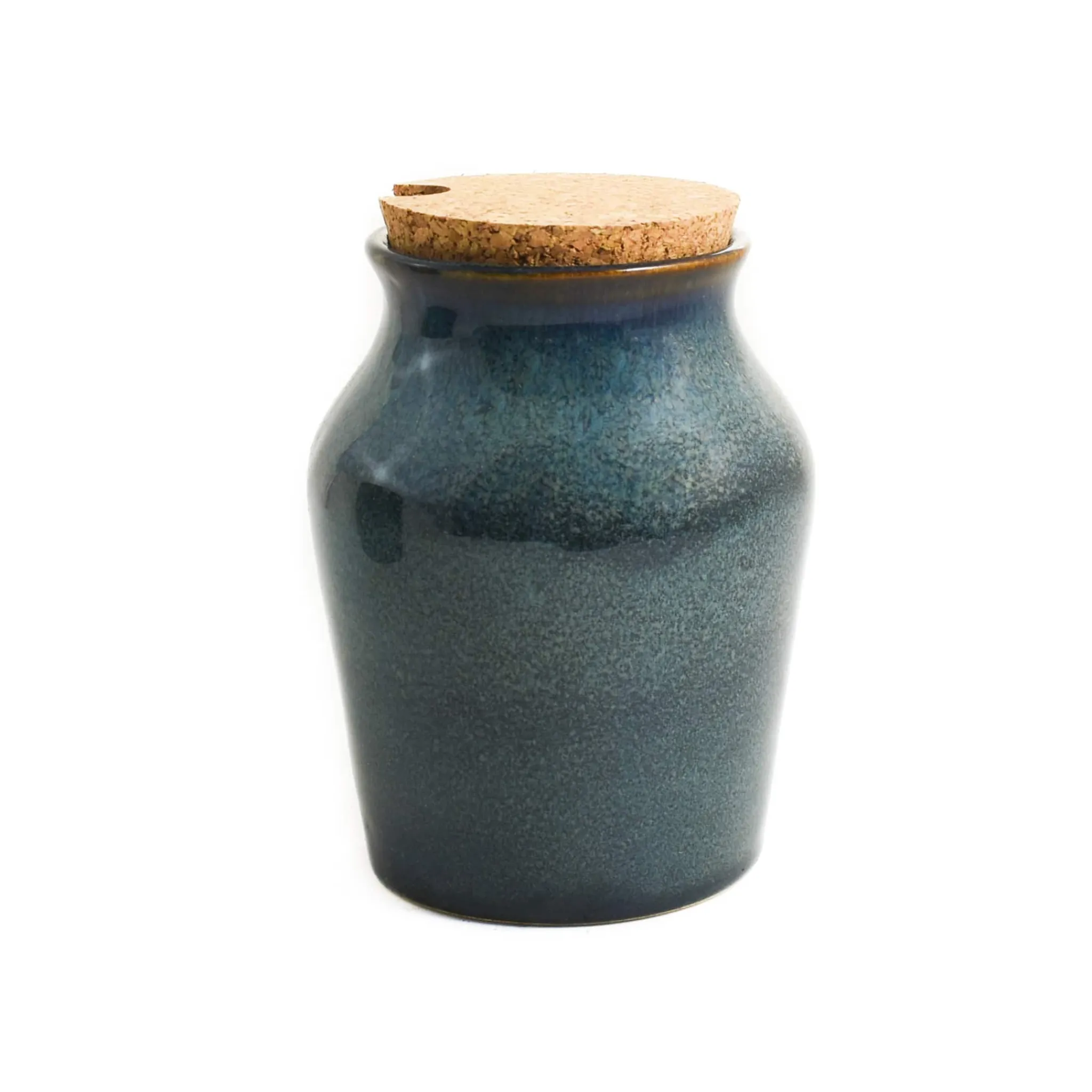 Sale Blue Glaze Salt Pot with Cork Lid Tableware Brands