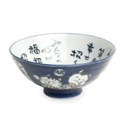 Outlet Blue Lucky Cat Bowl, 14cm Crockery & Dinnerware|Bowls