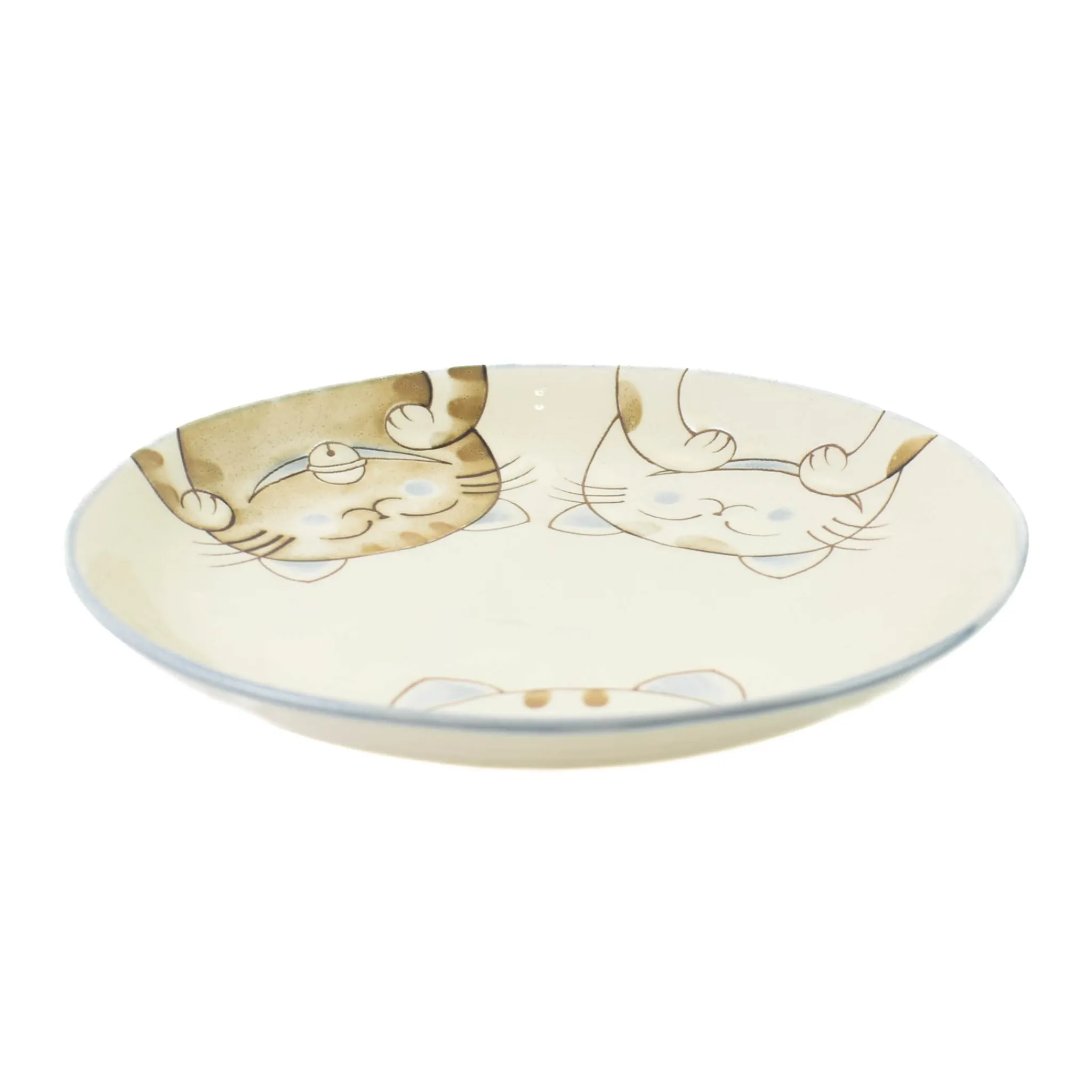 New Blue Lucky Cat Japanese Side Plate, 19.5cm Japanese Ingredients|Plates