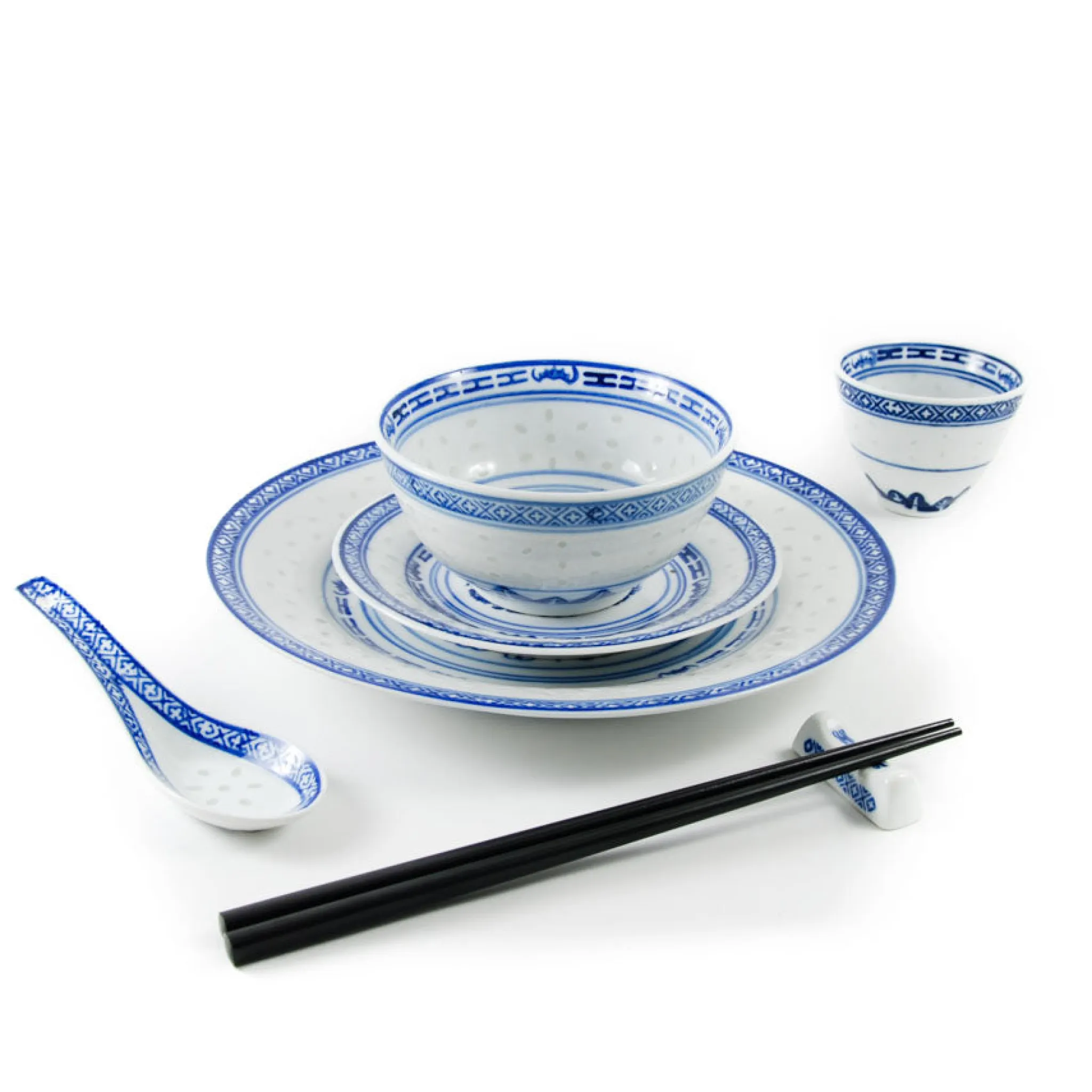 Online Blue Rice Pattern Side Plate, 15cm Chinese Ingredients|Plates