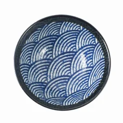 Online Blue Wave Large Rice Bowl, 15.5cm Japanese Ingredients|Japanese Tableware