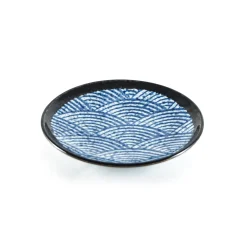 Blue Wave Side Plate Japanese Ingredients|Plates
