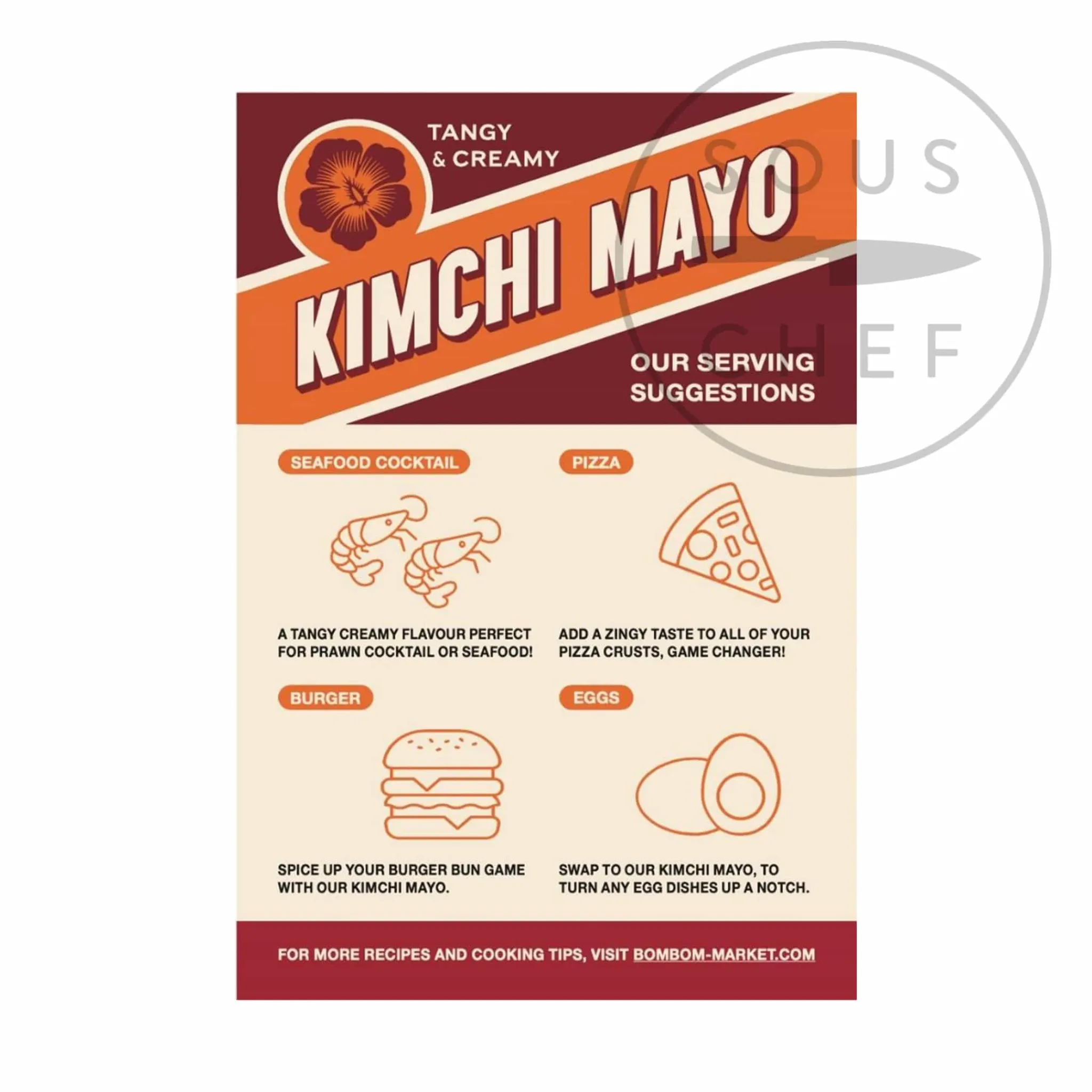 Hot Bombom Korean Kimchi Mayo, 185g Ingredients Brands|Korean Ingredients