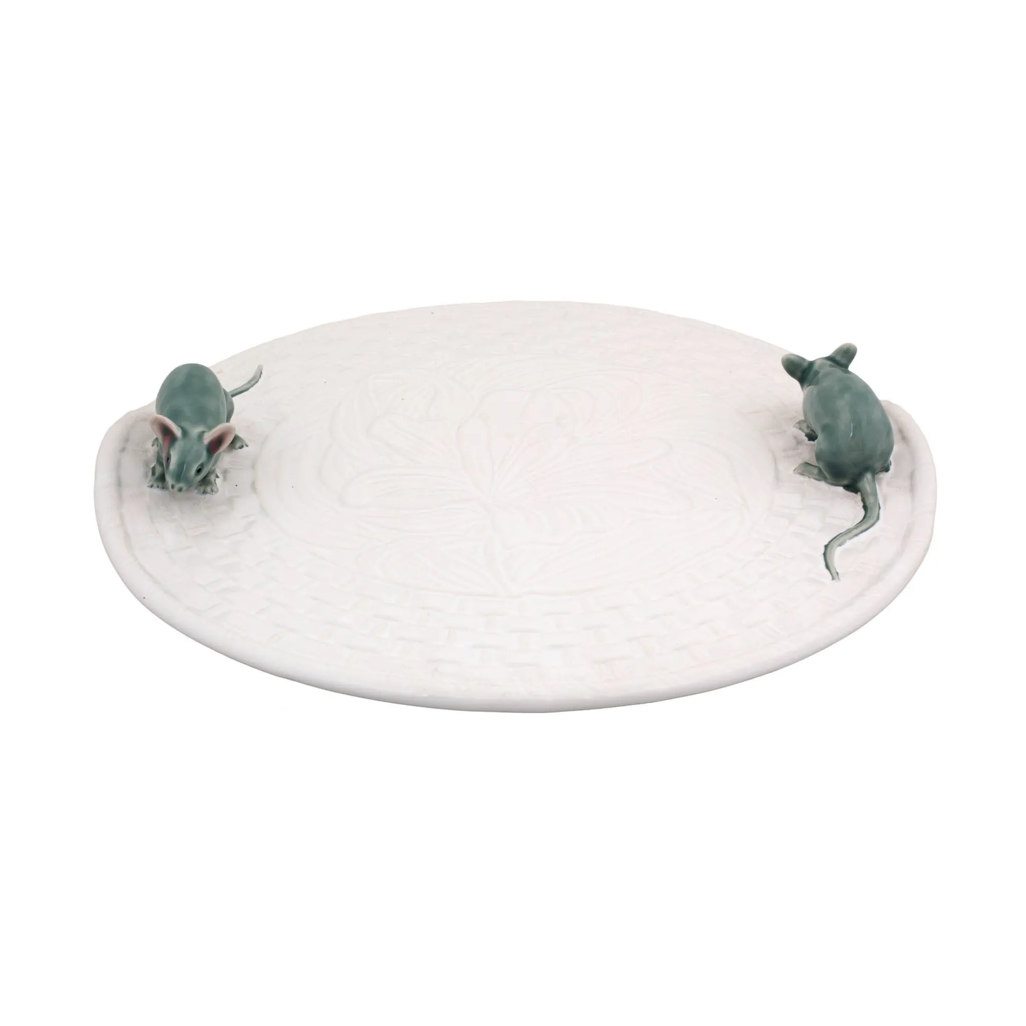 Outlet White Earthenware Cheese Tray with Mouse Table Setting|Serveware