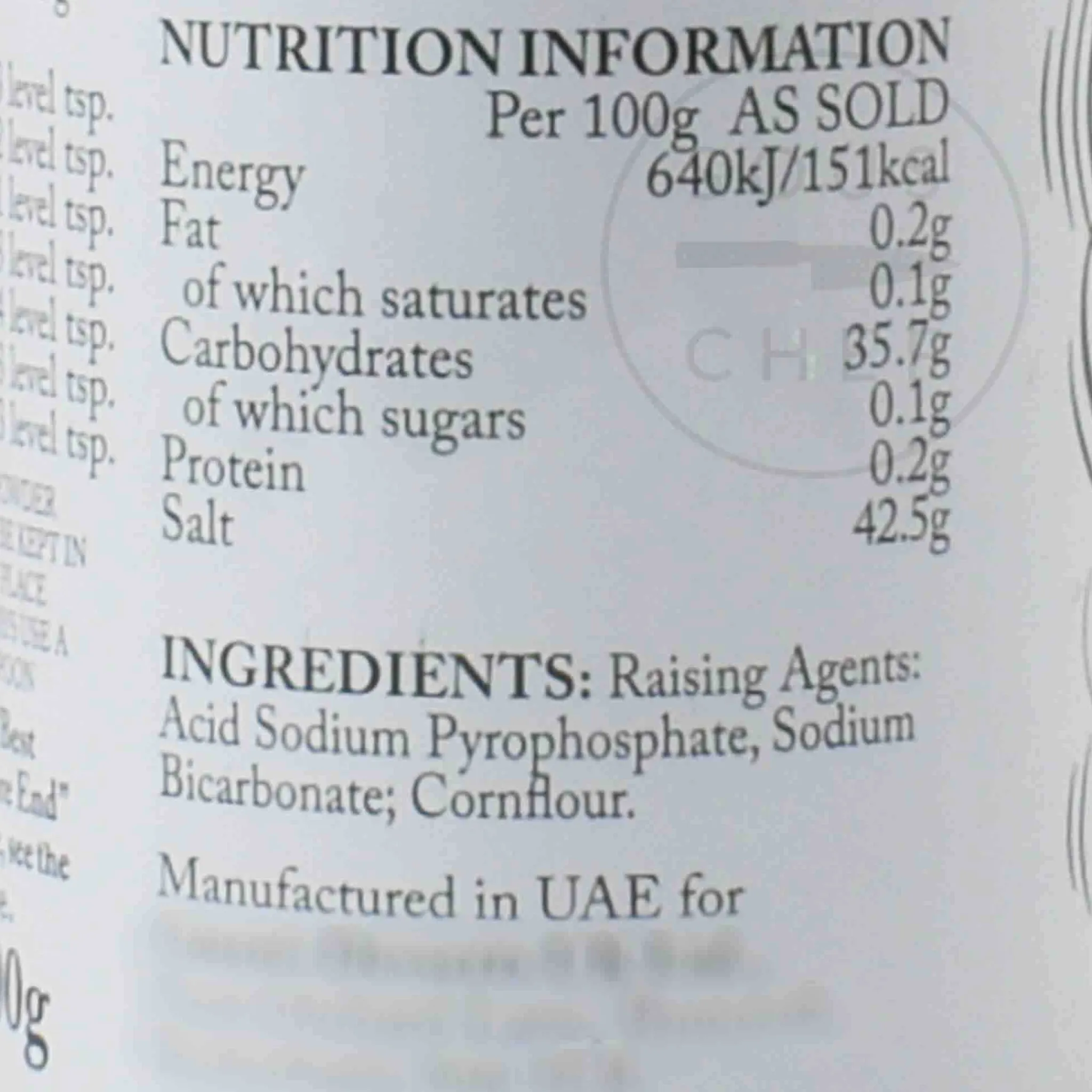 Discount Baking Powder, 100g Ingredients Brands|Made In The Uk