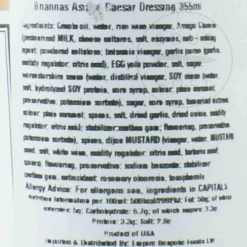Clearance Asiago Caesar Dressing, 355ml Ingredients Brands|American Ingredients