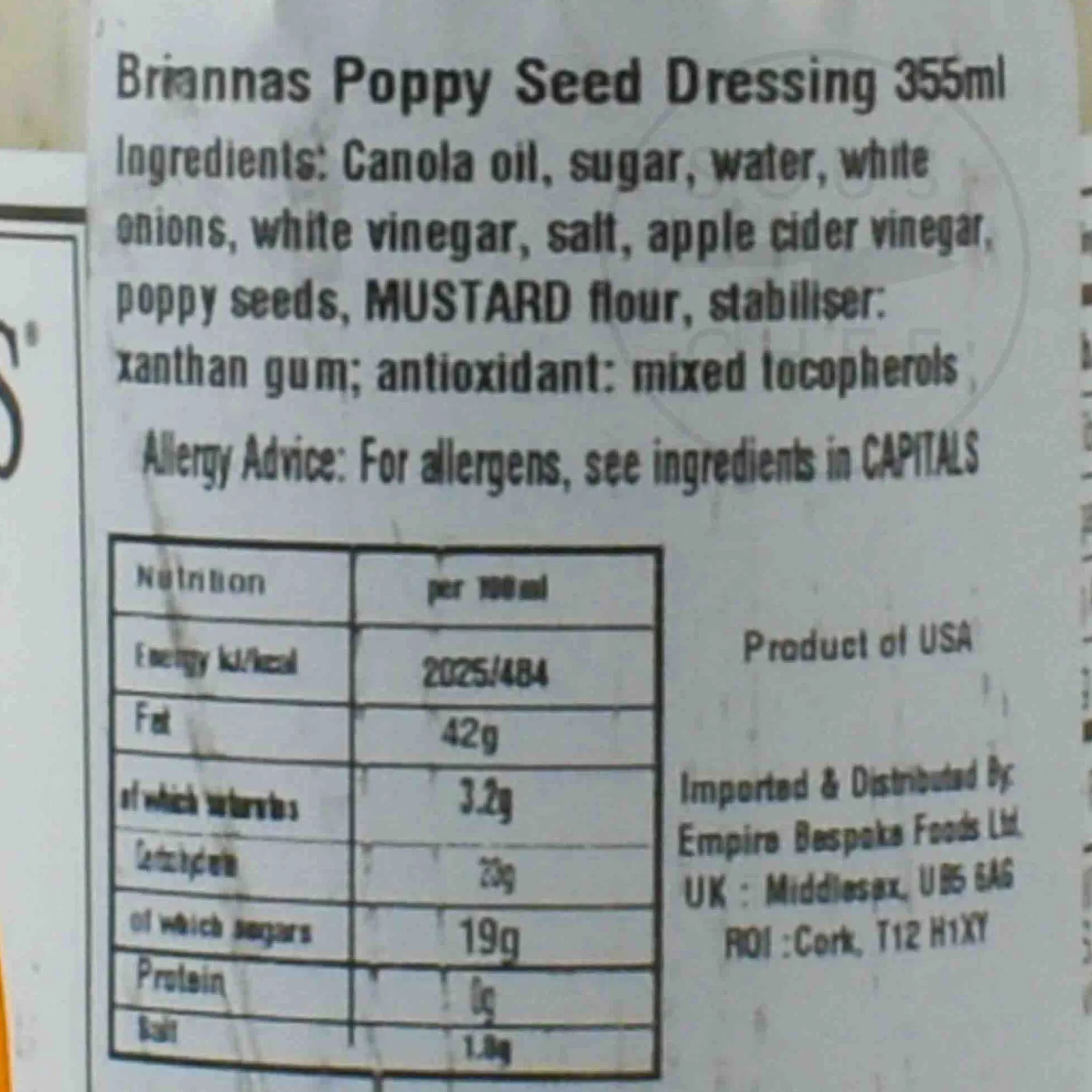 Online Rich Poppy Seed Dressing, 355ml Ingredients Brands|American Ingredients