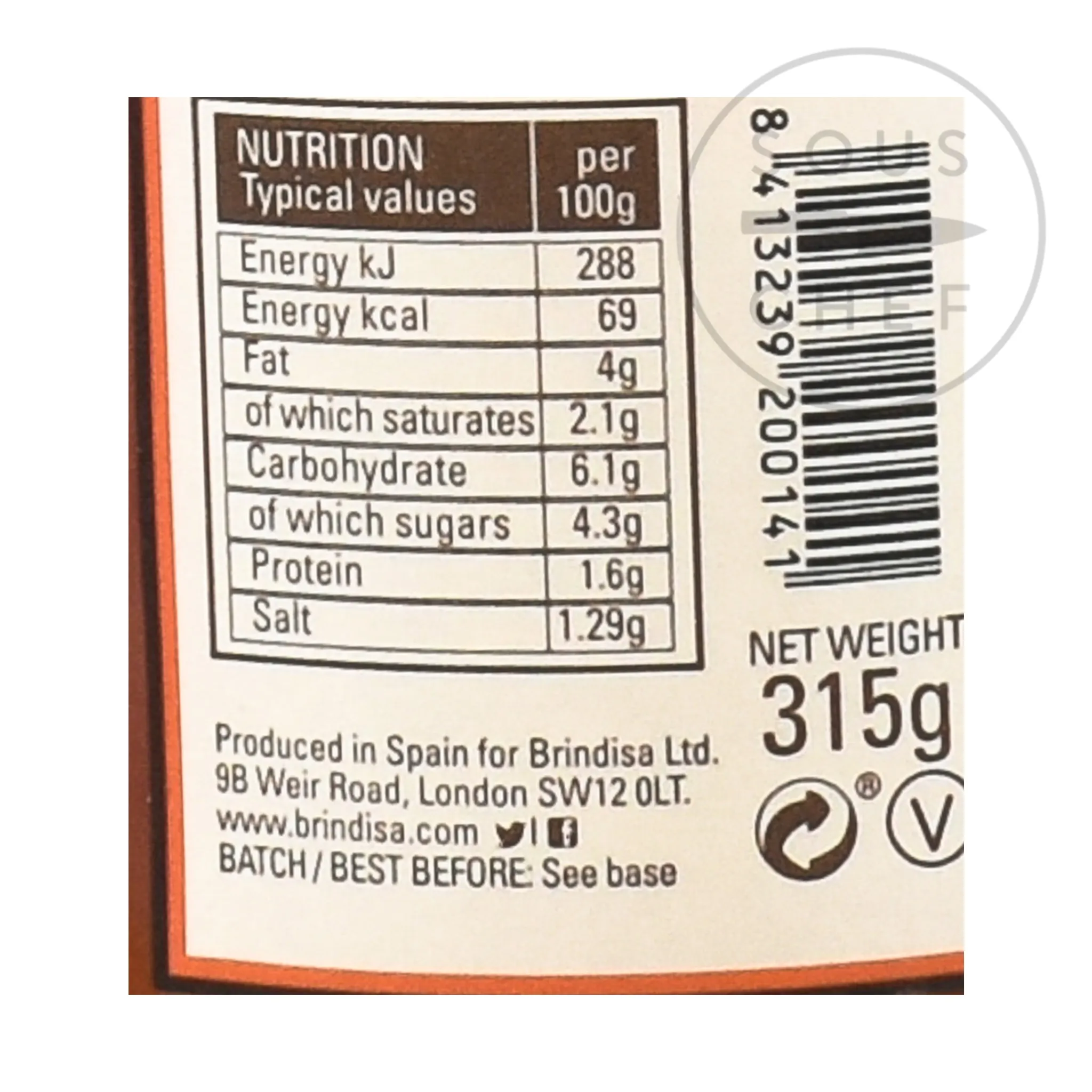 Hot Salsa Brava, Spicy Tomato Sauce 315g Ingredients Brands|Spanish Ingredients