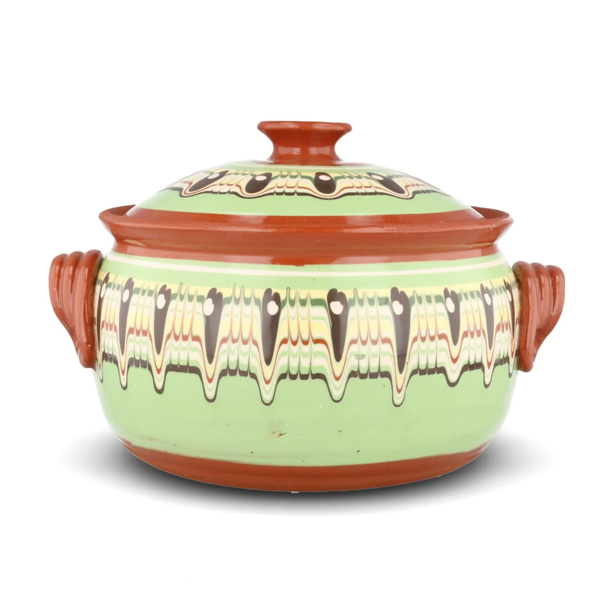Best Bulgarian Troyan Mint Green Terracotta Cooking Pot Baking Supplies & Equipment