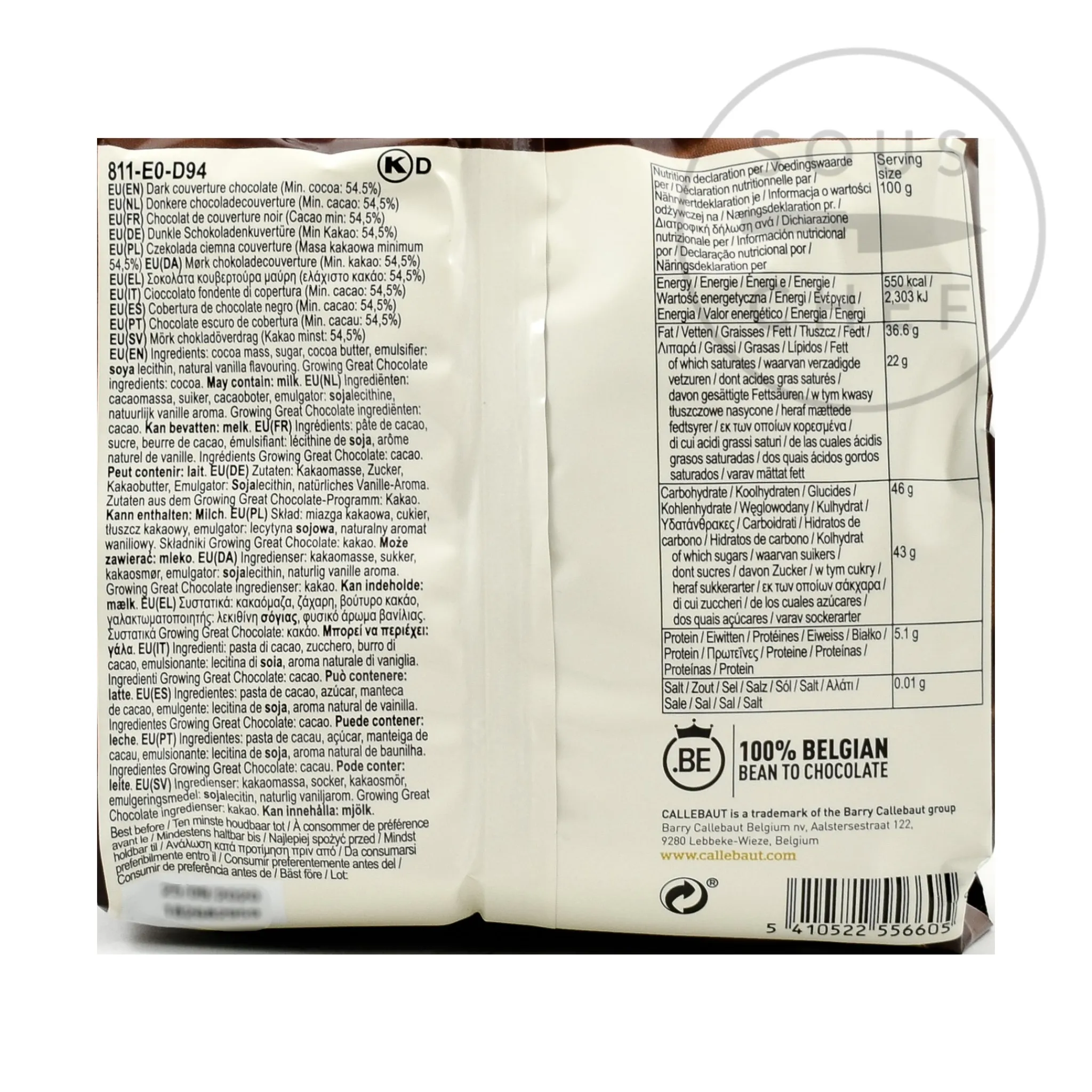 Sale Dark Chocolate Couverture, 54% French Ingredients|Chocolate & Sweets
