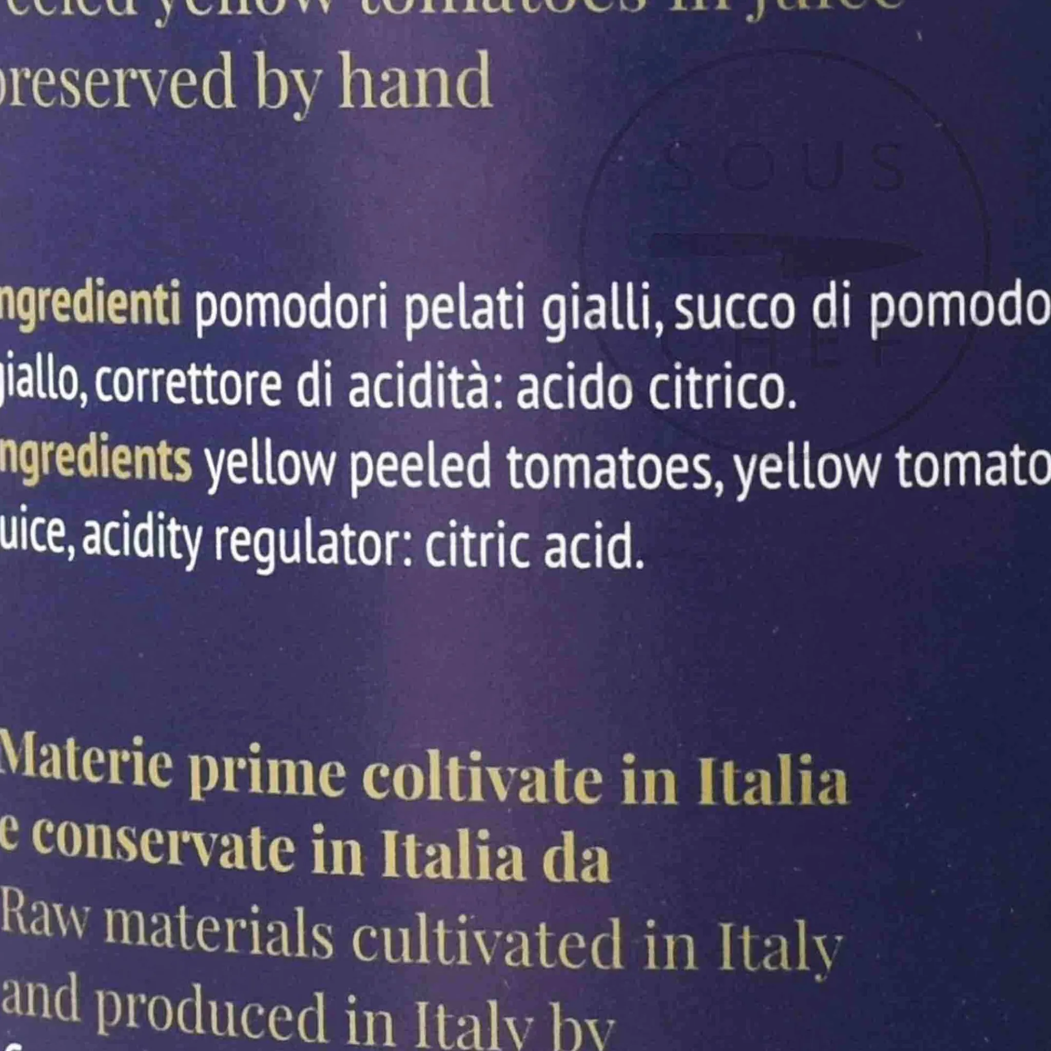 Sale Peeled Yellow Tomatoes, 3kg Ingredients Brands|Italian Ingredients