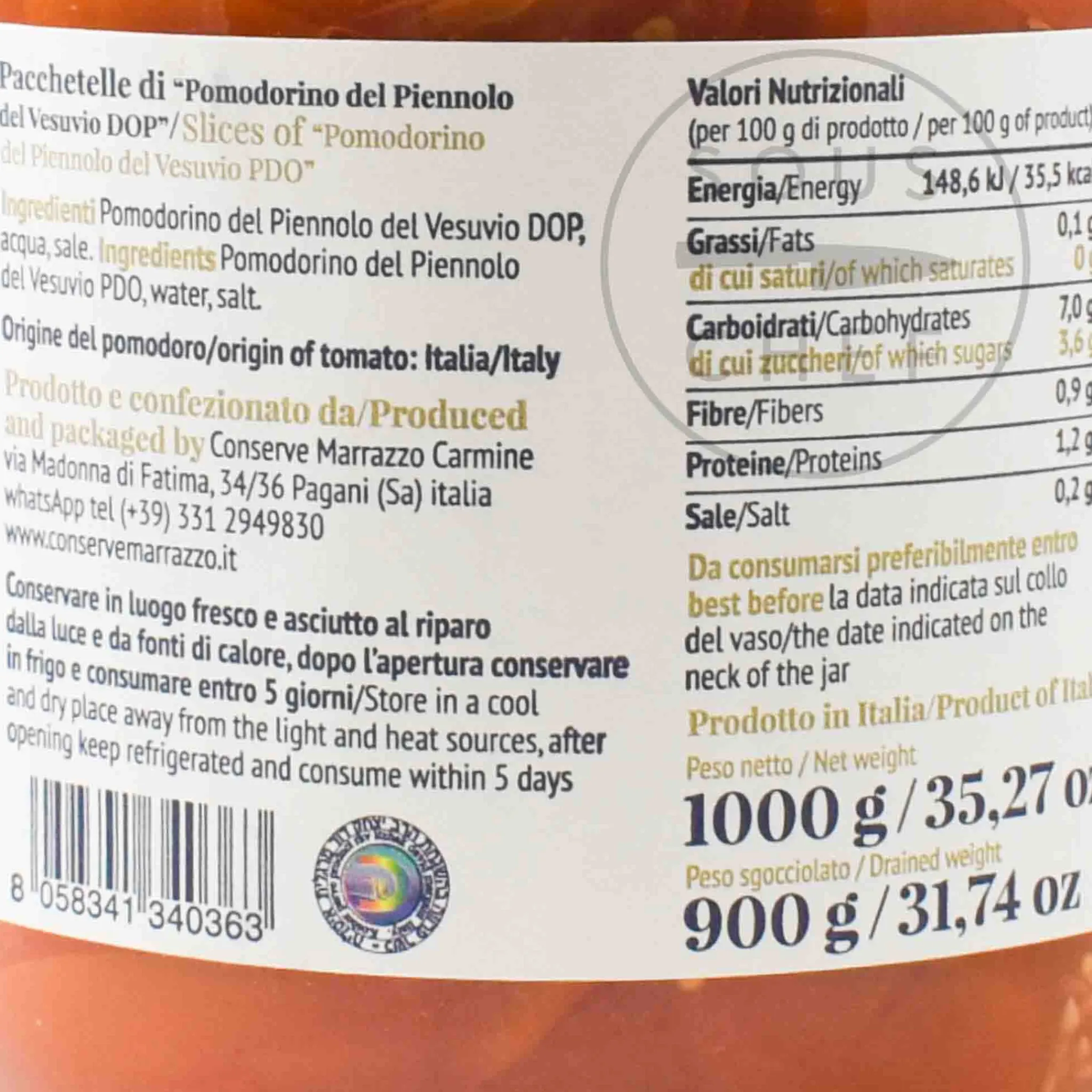 New Sliced Piennolo Vesuvio DOP Tomatoes, 1.06 Litre Ingredients Brands|Italian Ingredients