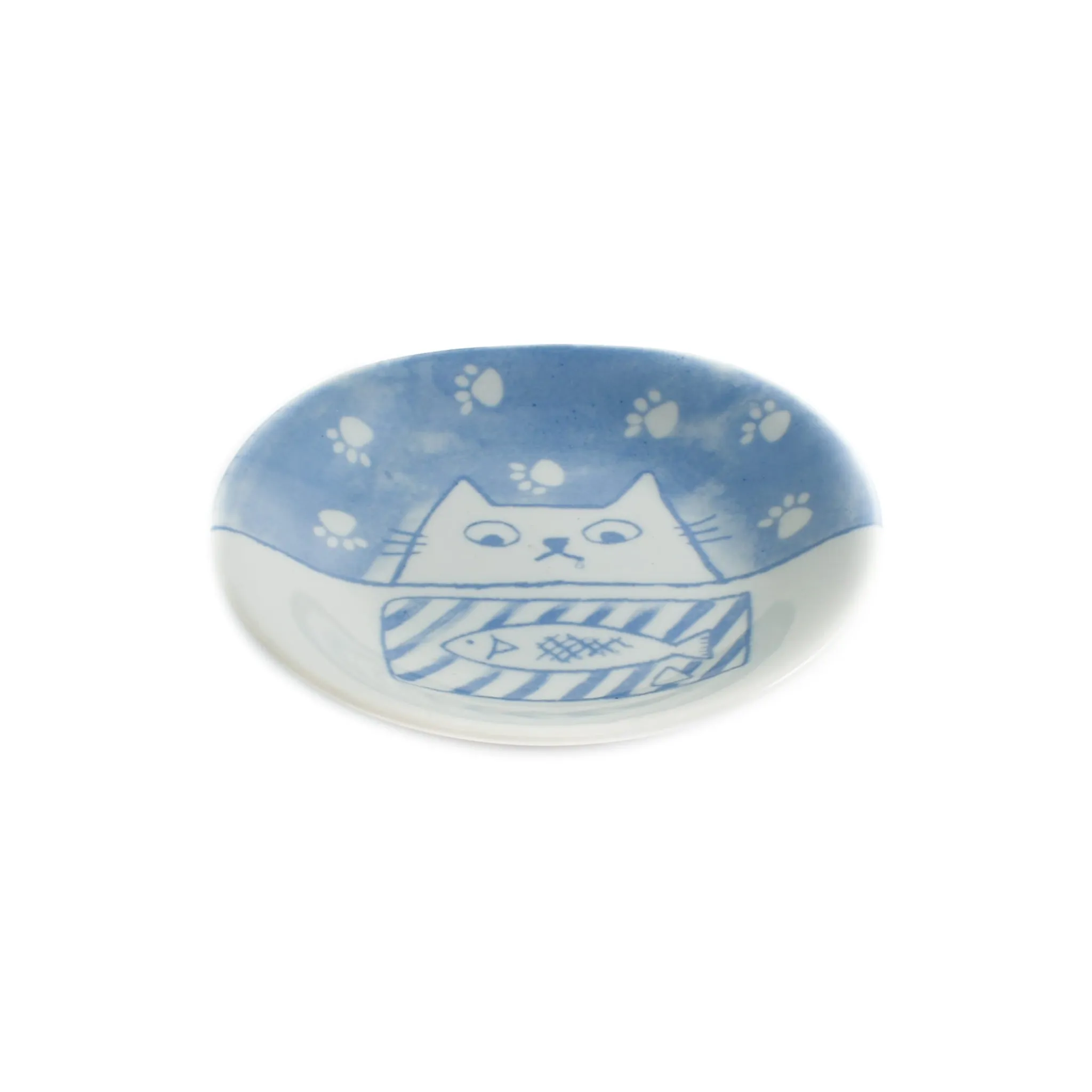 Sale Cat with Fish Japanese Side Plate, 14cm Tableware Brands|Plates