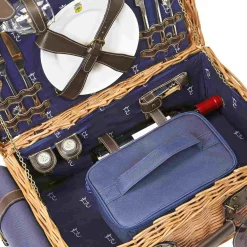 Sale Champs-Elysees Navy Picnic Hamper Tableware Brands|Picnicware