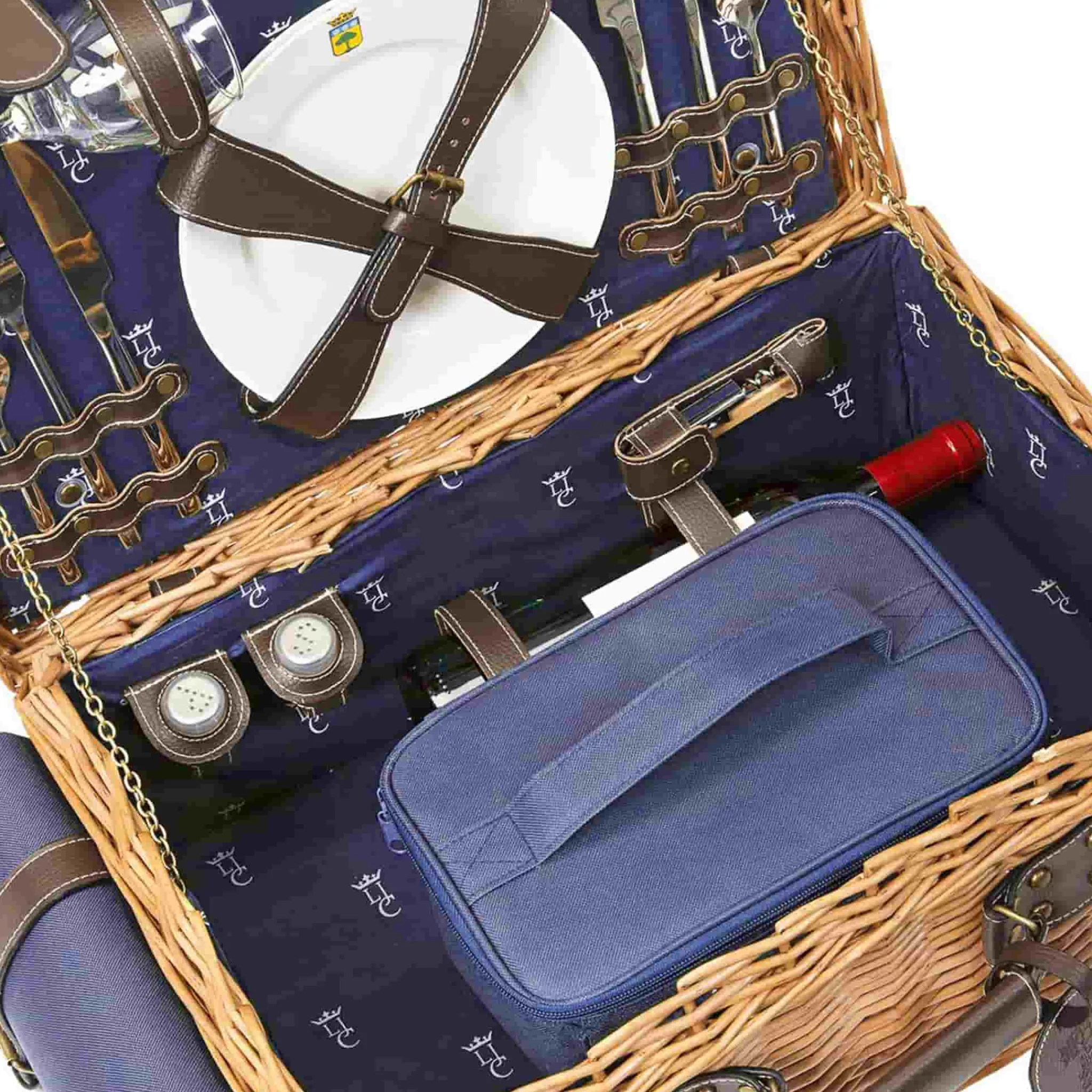Sale Champs-Elysees Navy Picnic Hamper Tableware Brands|Picnicware