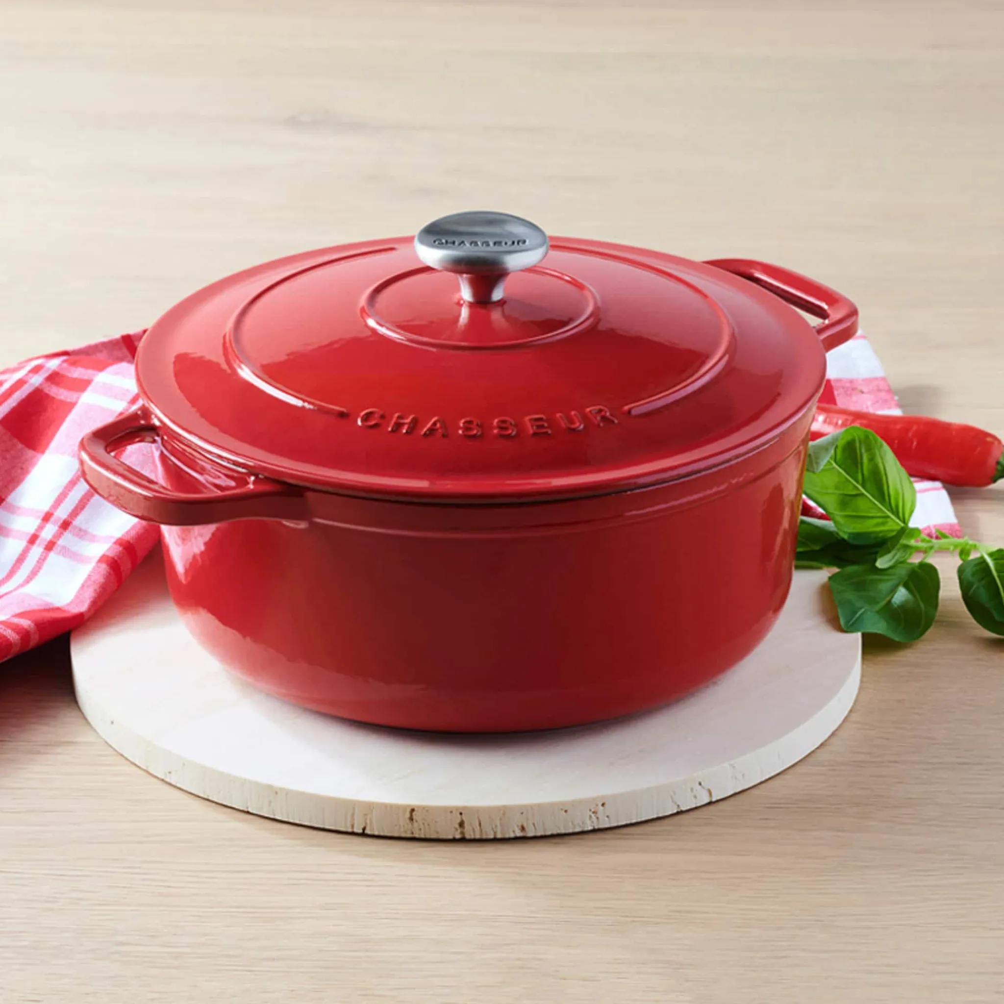 Discount Red Cast Iron Dutch Oven, 28cm Pots & Pans