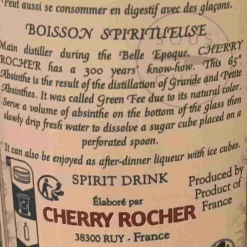 Clearance Cherry Rocher Green Absinthe Grand Or 65%, 350ml Ingredients Brands|French Ingredients