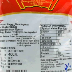 New Chinese Black Soybeans, 400g Chinese Ingredients|Pasta, Rice & Beans