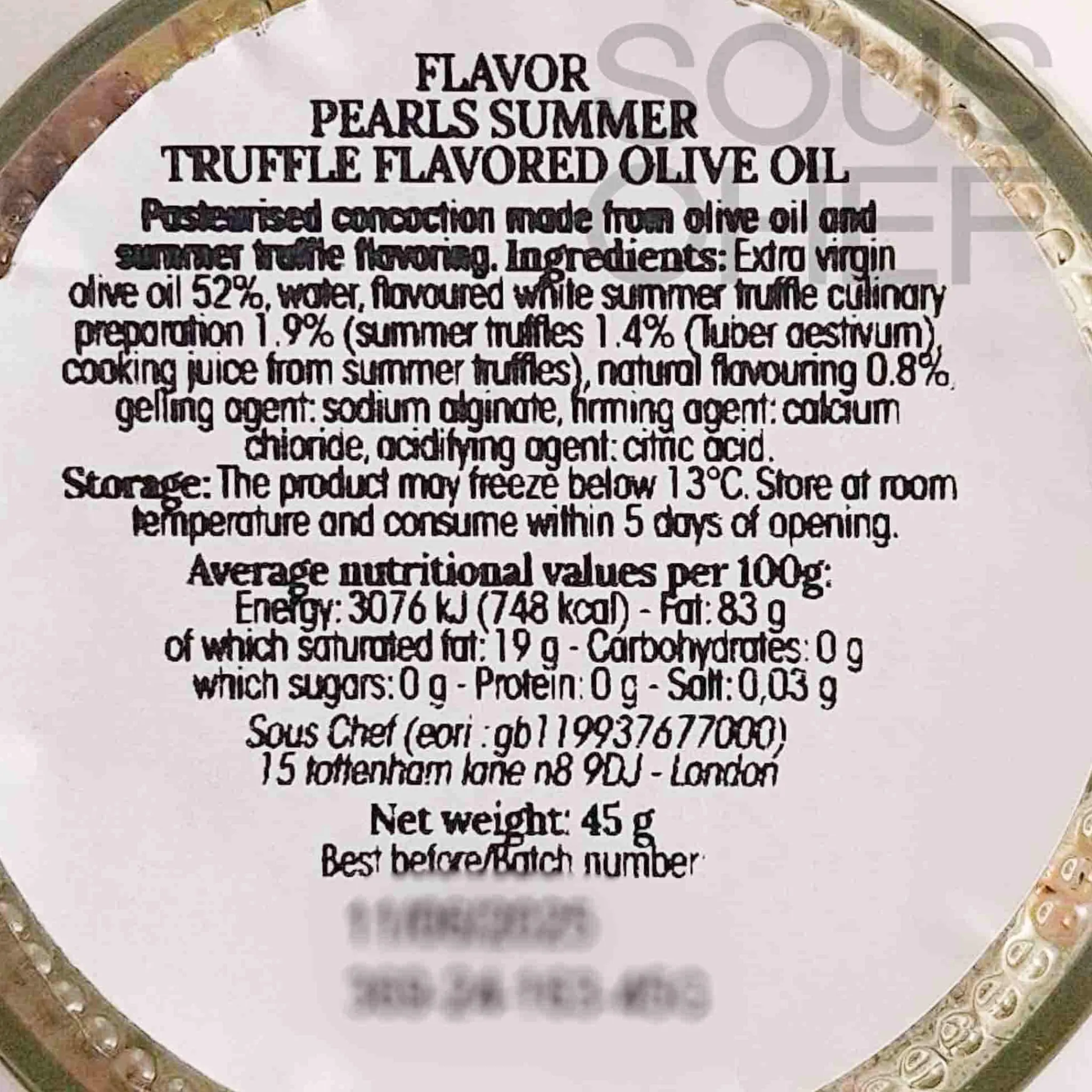 Sale Extra Virgin Olive Oil & Summer Truffle Pearls, 45g Ingredients Brands|French Ingredients