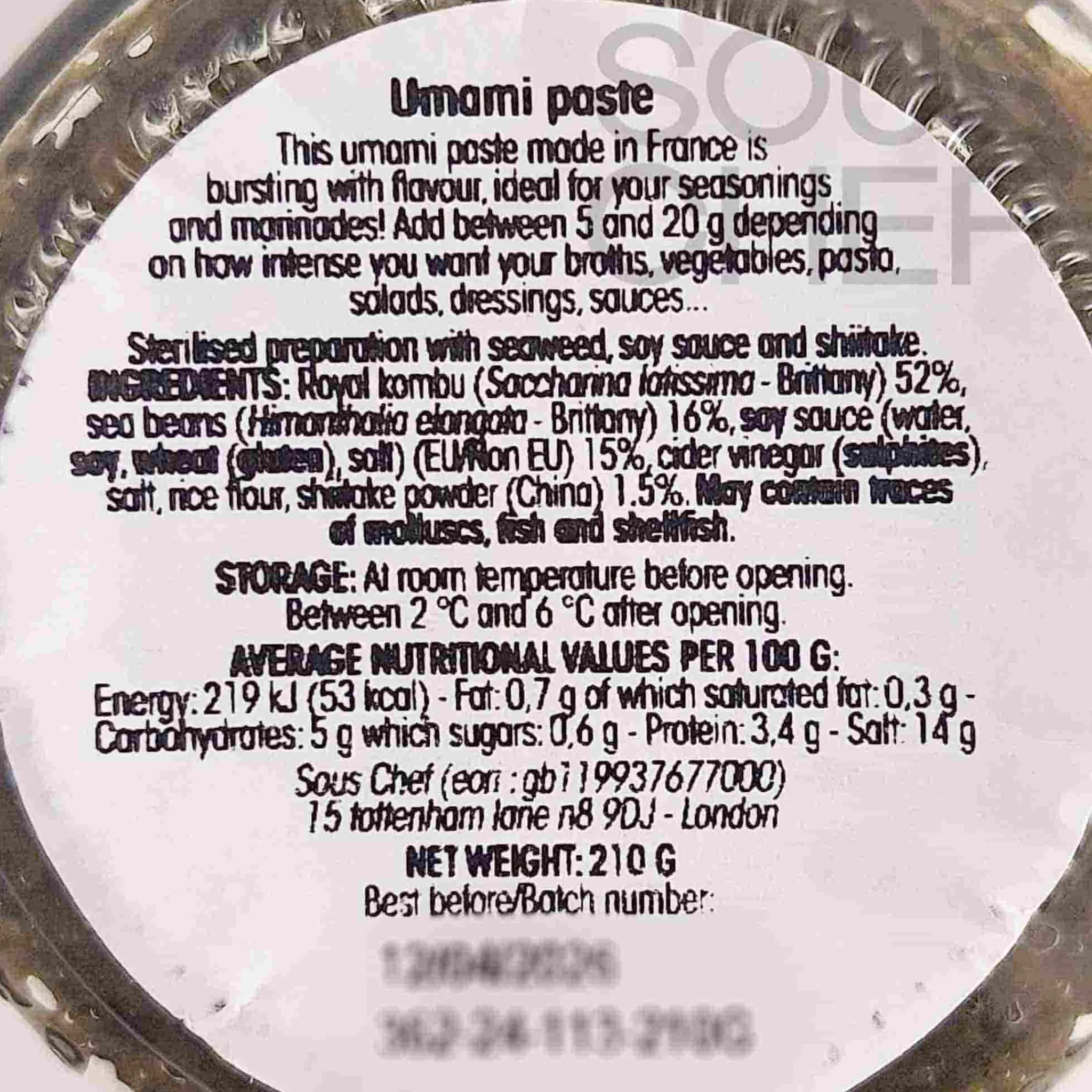 Online Umami Paste, 210g Ingredients Brands|French Ingredients