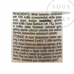 Online White Balsamic and Black Truffle Flavor Pearls Ingredients Brands|French Ingredients