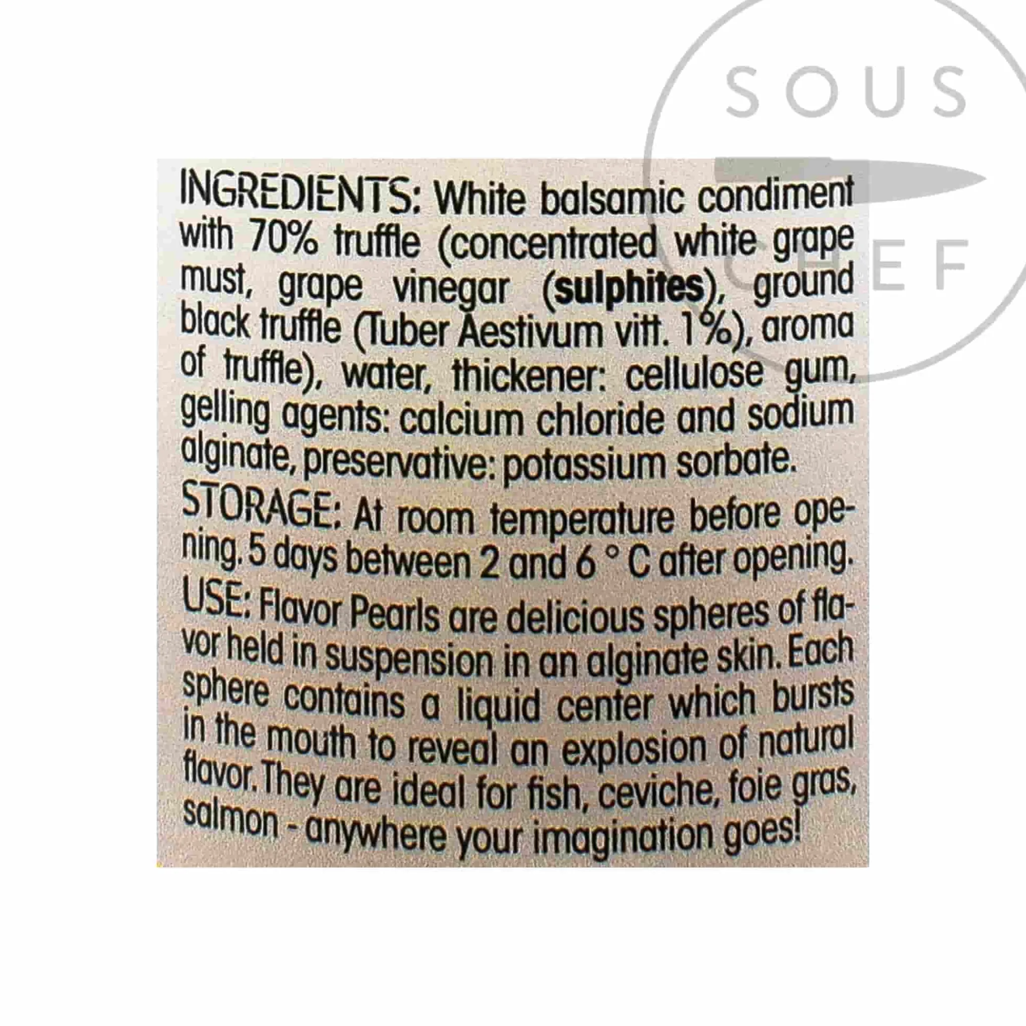 Online White Balsamic and Black Truffle Flavor Pearls Ingredients Brands|French Ingredients