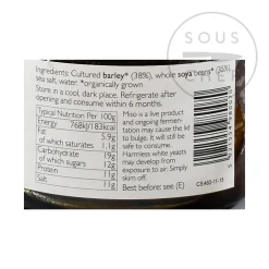 Outlet Organic Unpasteurised Barley Miso, 300g Ingredients Brands|Japanese Ingredients